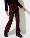 Image of Zoven Flare Trouser in Cherries Black