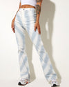 Image of Zoven Trouser in Blue and White Swirl