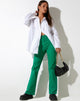 Image of Zoven Flare Trouser in Twill Blush Green