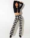 Image of Zoven Flare Trouser in Harlequin Black and White