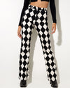 Image of Zoven Flare Trouser in Harlequin Black and White