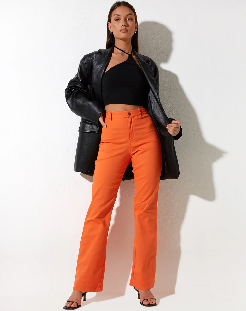 Zoven Flare Trouser in Twill Coral Rose