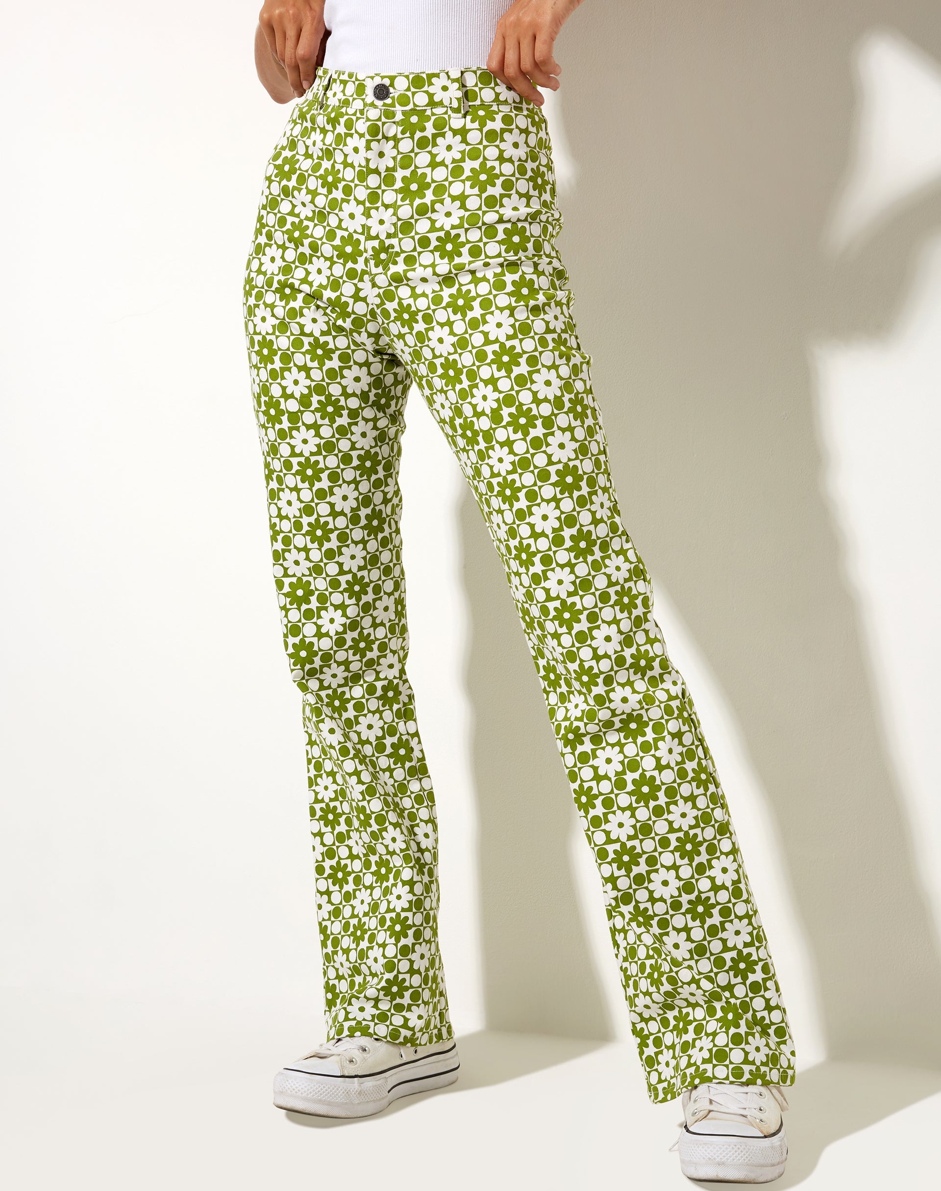 Image of Zoven Trouser in Patchwork Daisy Green