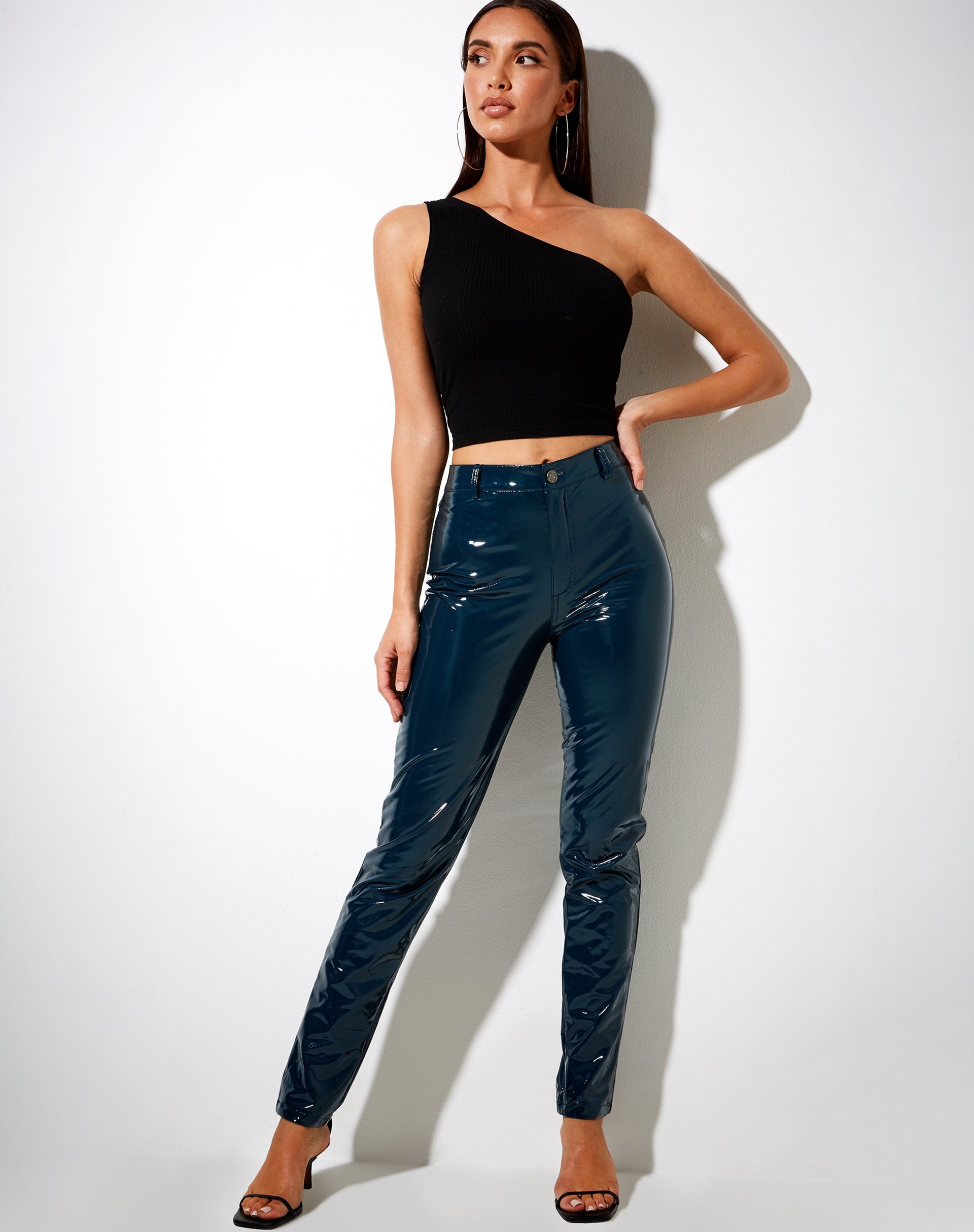 Image of Zowel Trouser in PU Petrol
