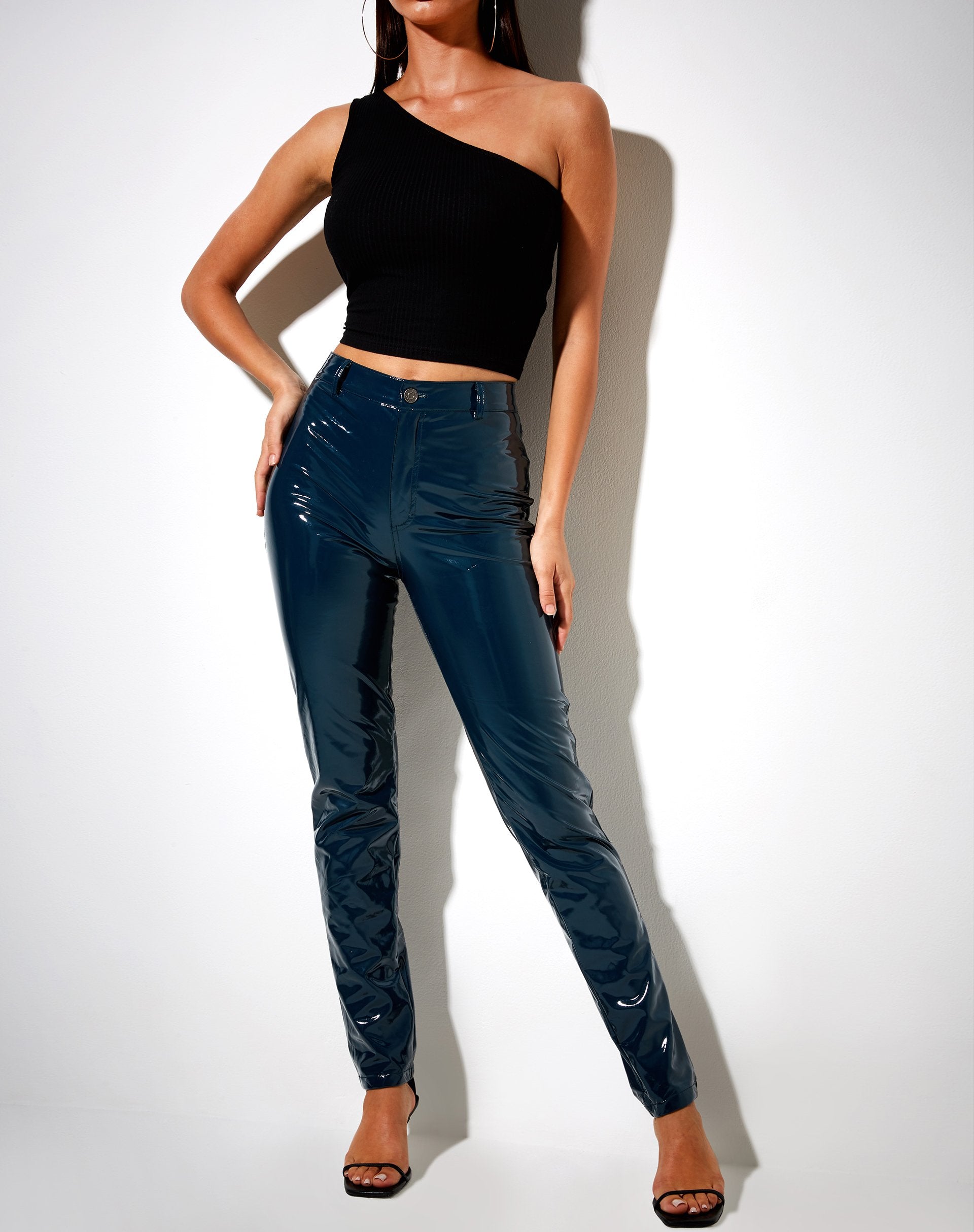 Image of Zowel Trouser in PU Petrol