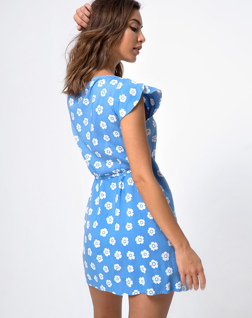 Image of Karill Dress in Daisy Stamp Sky Blue