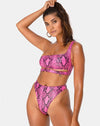 Image of Ledra Bikini Top in Snake Pink