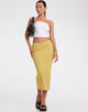 image of Magata Midi Skirt in Jersey Plise Mustard